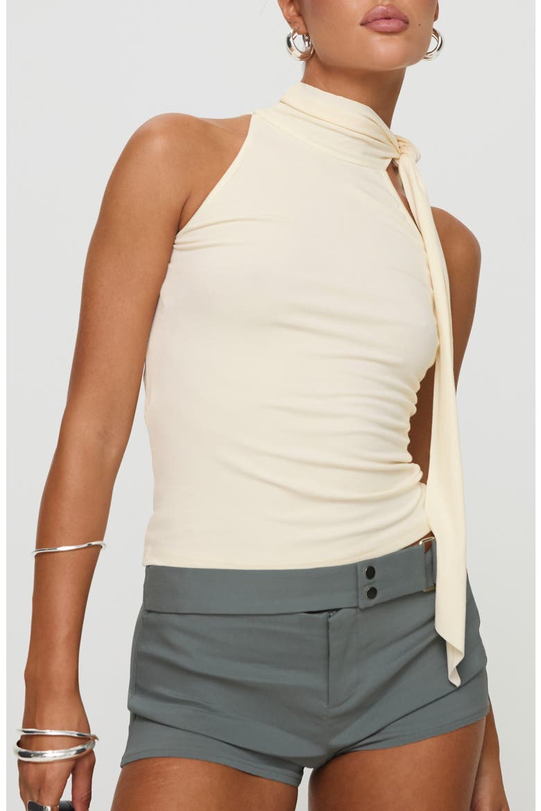 Mathias Tie Neck Jersey Top, Main, color, LIGHT BEIGE