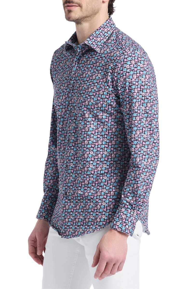 Robert Graham Shipton Stretch Cotton Button-Up Shirt, Alternate, color, Blue Multi