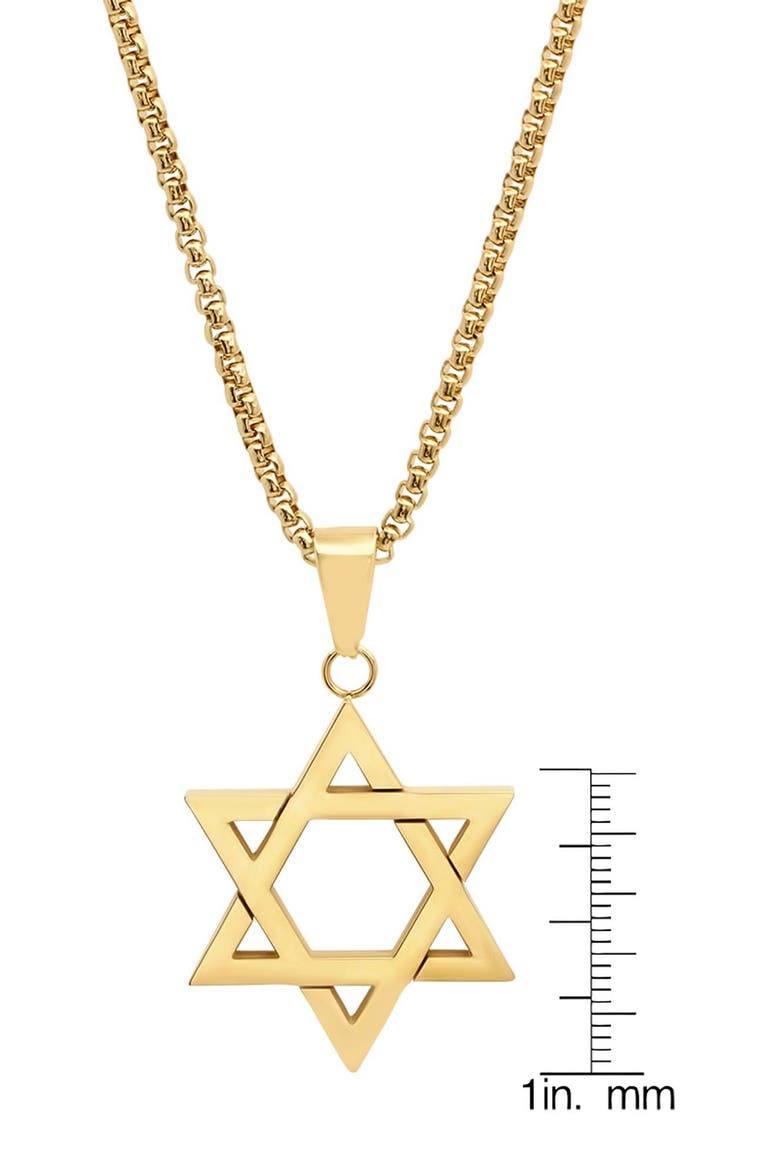 Men's 18k Gold Plated Star of David Pendant Necklace, Alternate, color, GOLD
