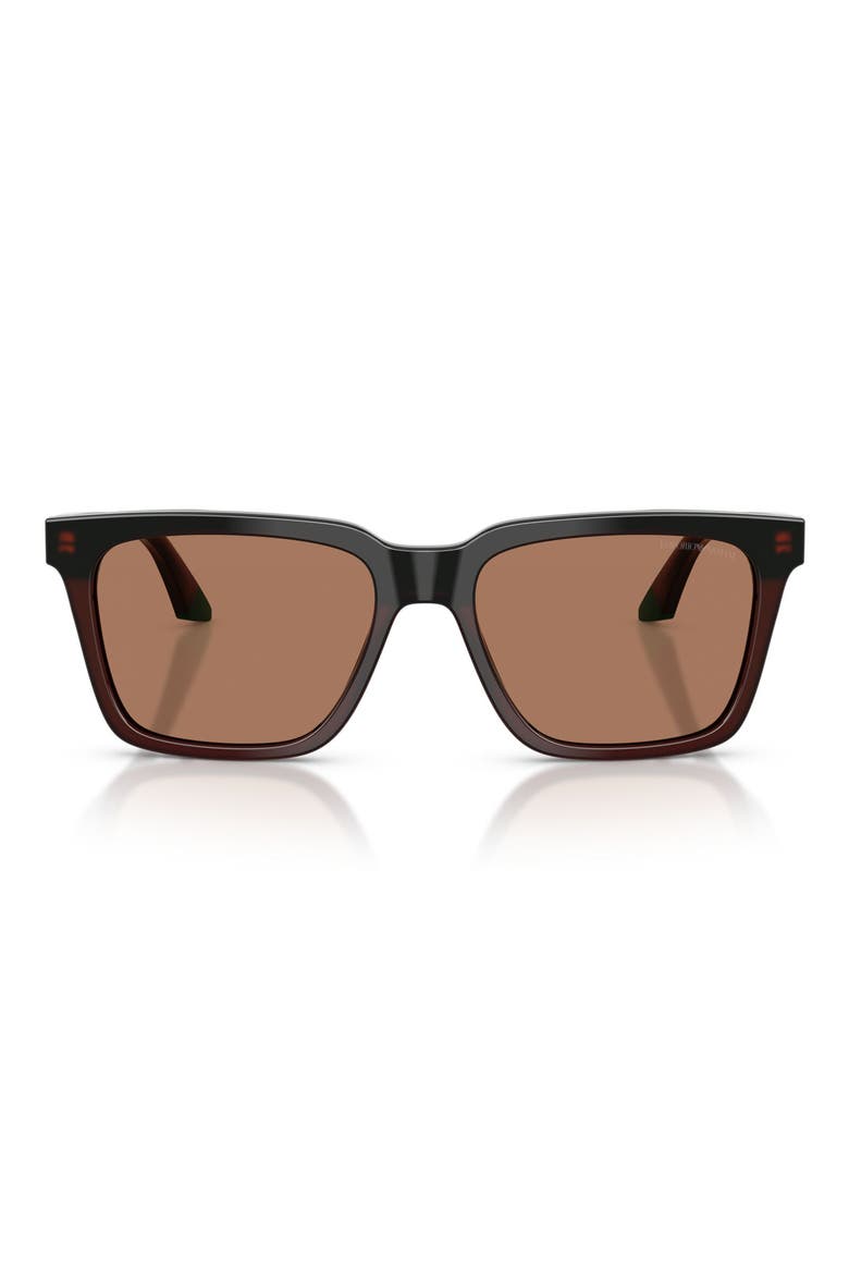 55mm Square Sunglasses, Main, color, OPAL BROWN/ GREEN / BROWN
