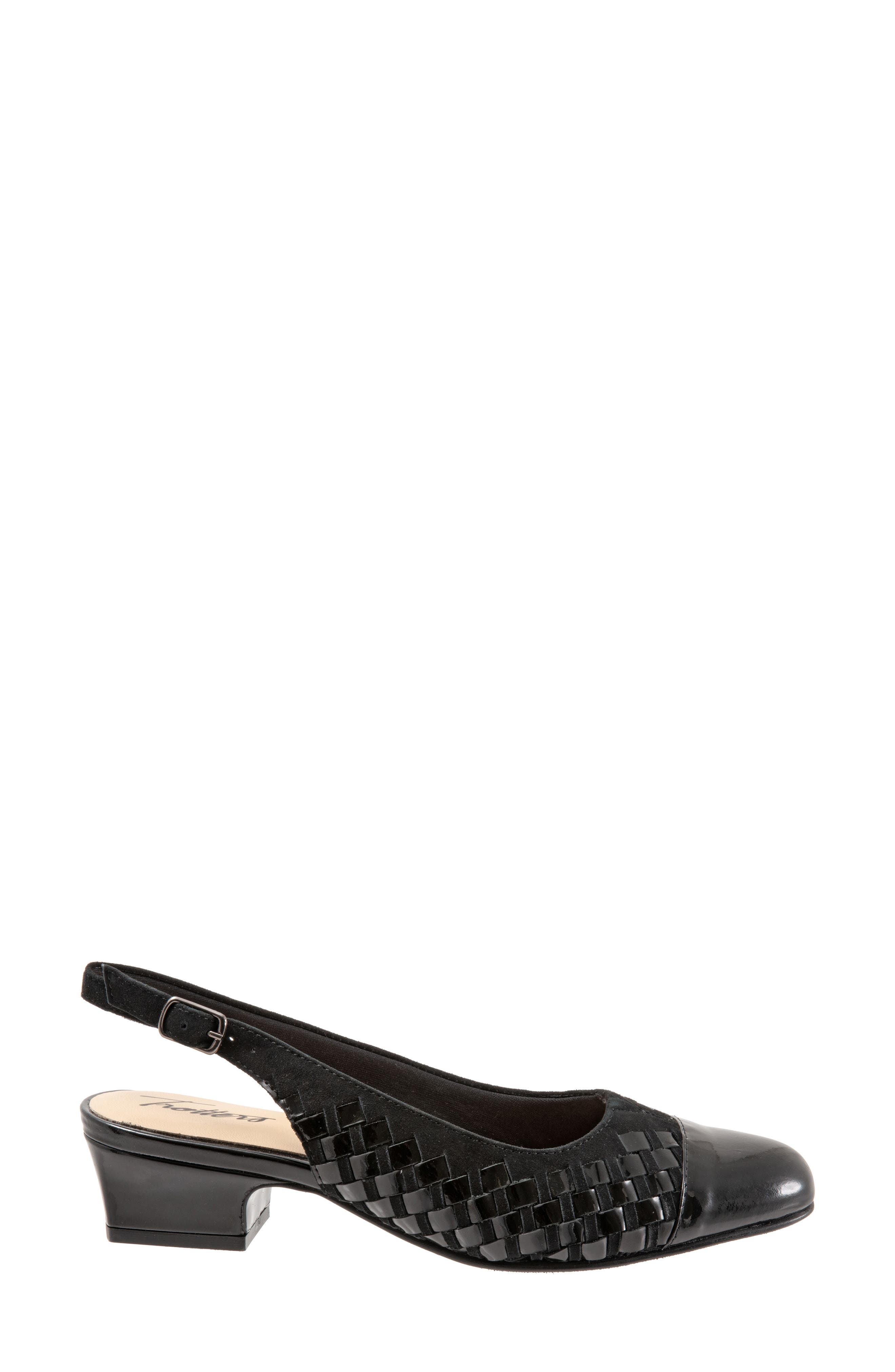 Dea Woven Slingback Pump, Alternate, color, BLK SUE/PA