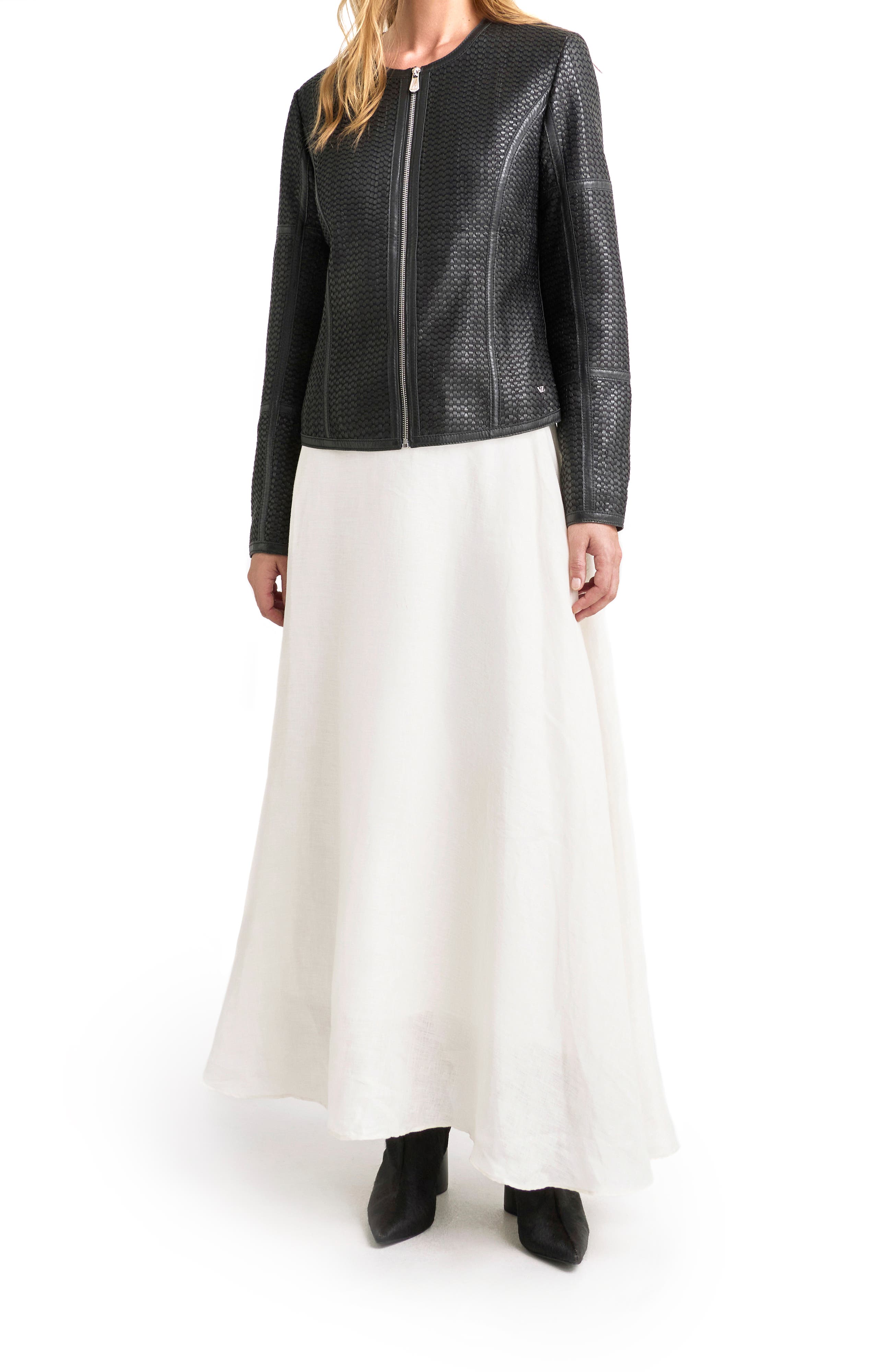 Woven Leather Jacket - image 2