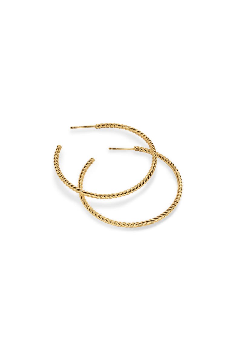 Cable Hoop Earrings in 18K Yellow Gold, 42.3mm, Alternate, color, YELLOW GOLD