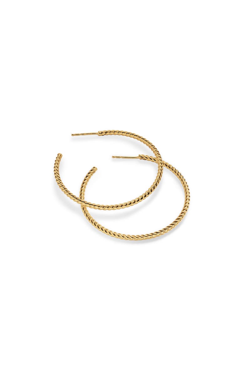 David Yurman Cable Hoop Earrings in 18K Yellow Gold, 42.3mm, Alternate, color, Yellow Gold