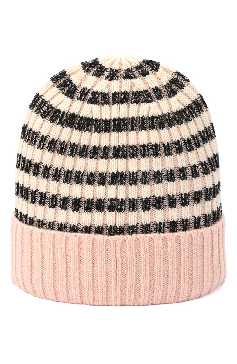 Kate Spade New York Stripe Cuff Beanie, Alternate, color, Pink Multi