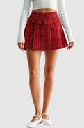 All in Favor Pleated Tweed Miniskirt