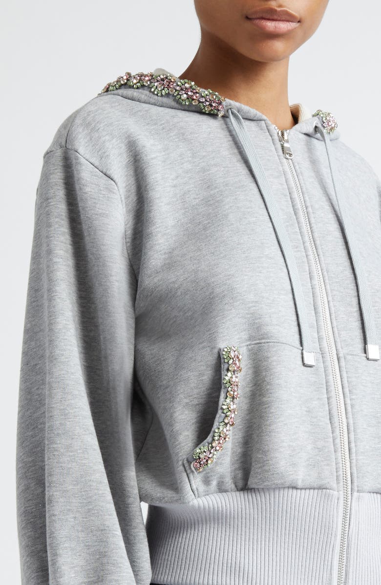 Cinq à Sept Maddie Embellished Zip-Up Hoodie, Alternate, color, 