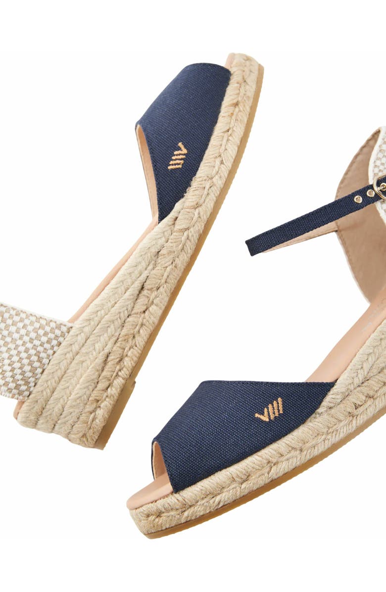 VISCATA Cavall Canvas Espadrille Sandal Wedges, Alternate, color, Navy Blue