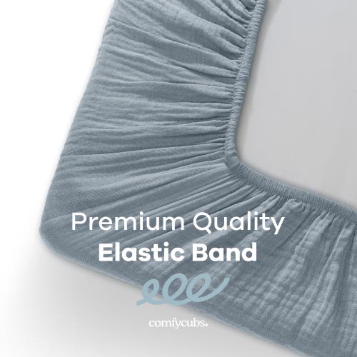 Comfy Cubs Muslin Fitted Bassinet Crib Sheet In Pacific Blue