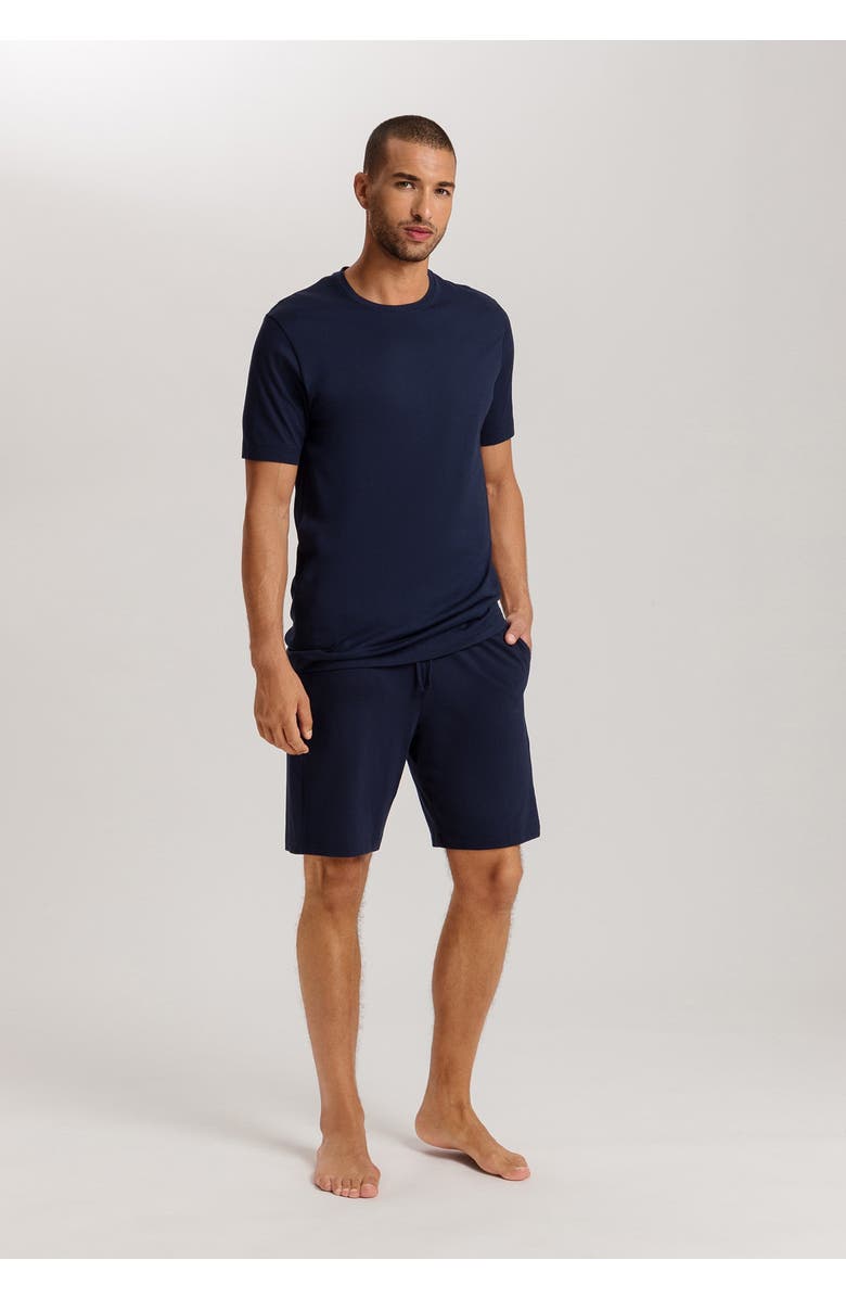 Hanro Night And Day Cotton Drawstring Shorts, Alternate, color, Deep Navy