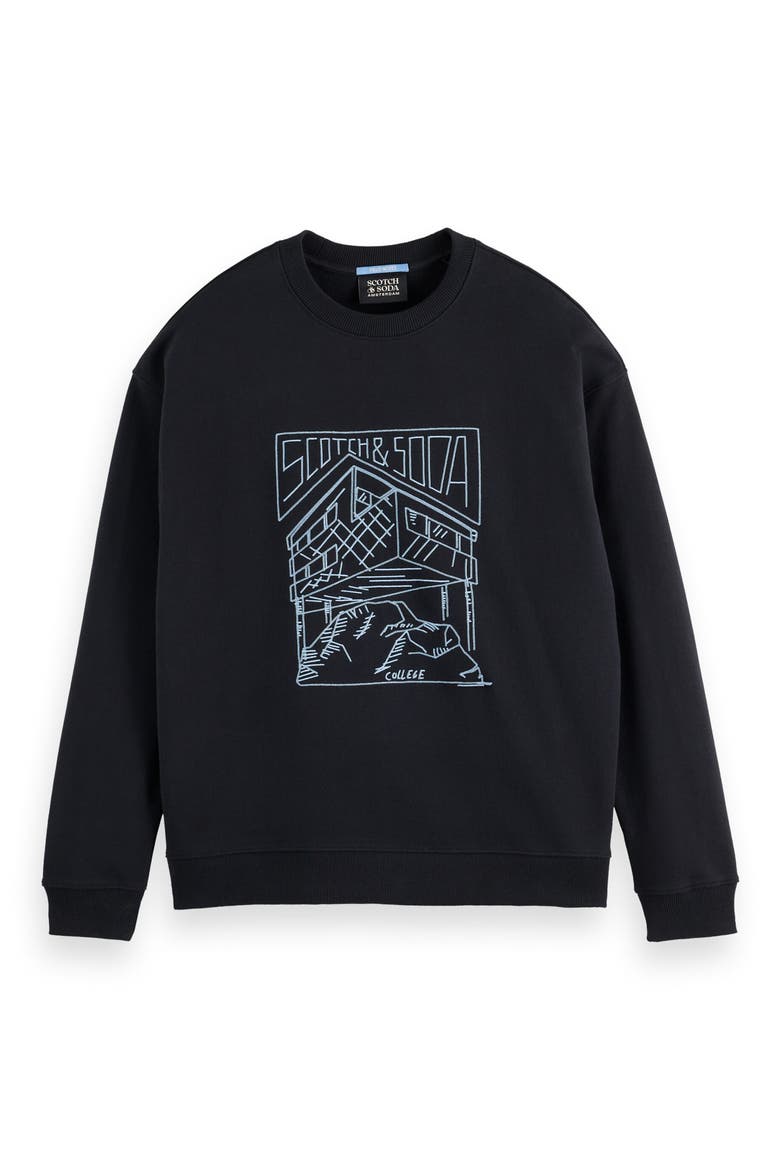 x Field Notes Embroidered Logo Cotton Crewneck Sweatshirt, Alternate, color, METEORITE