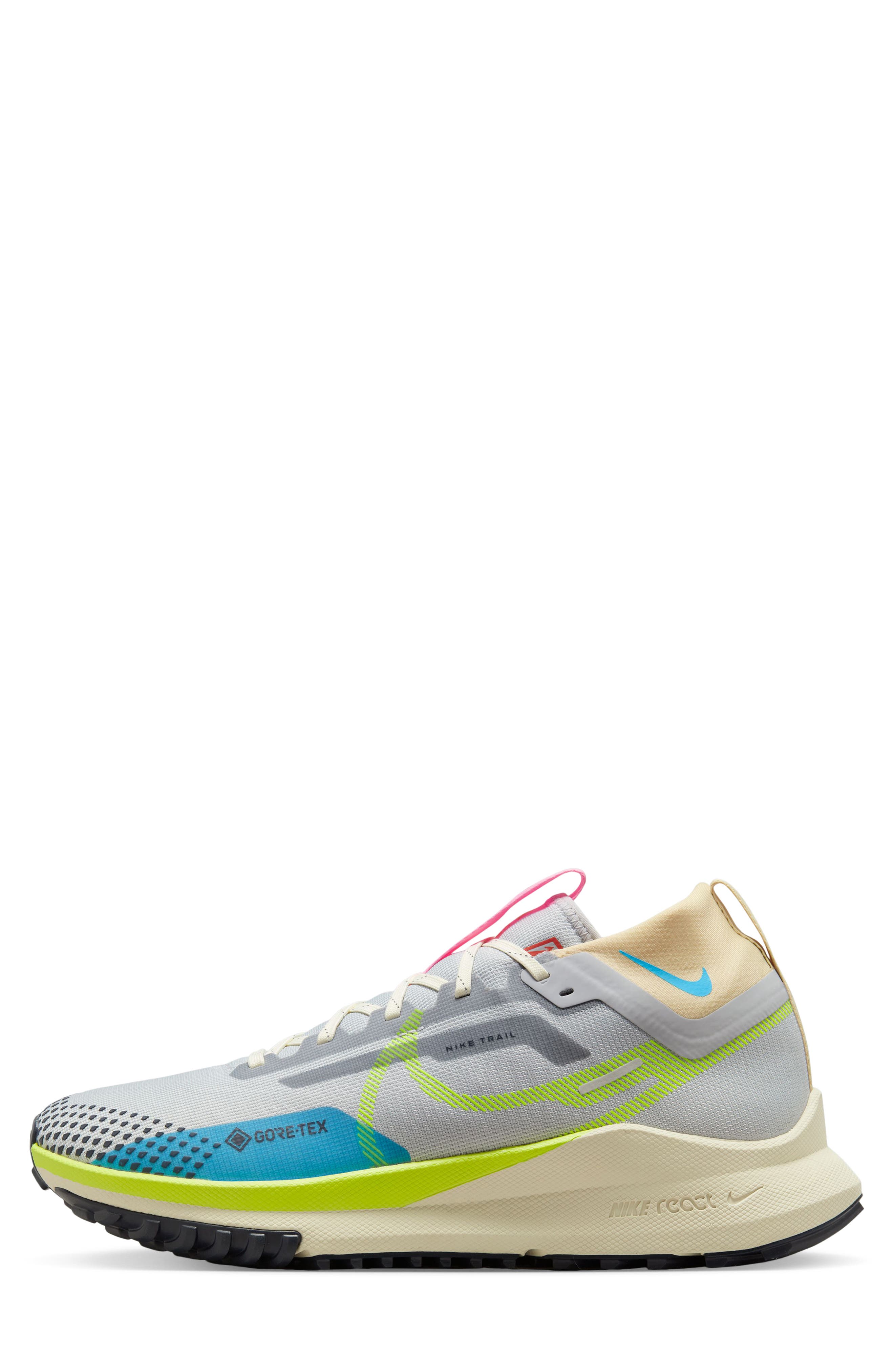 React Pegasus Trail 4 Gore-Tex® Waterproof Running Shoe, Alternate, color, WOLF GREY/ VOLT/ GREEN/ BLUE
