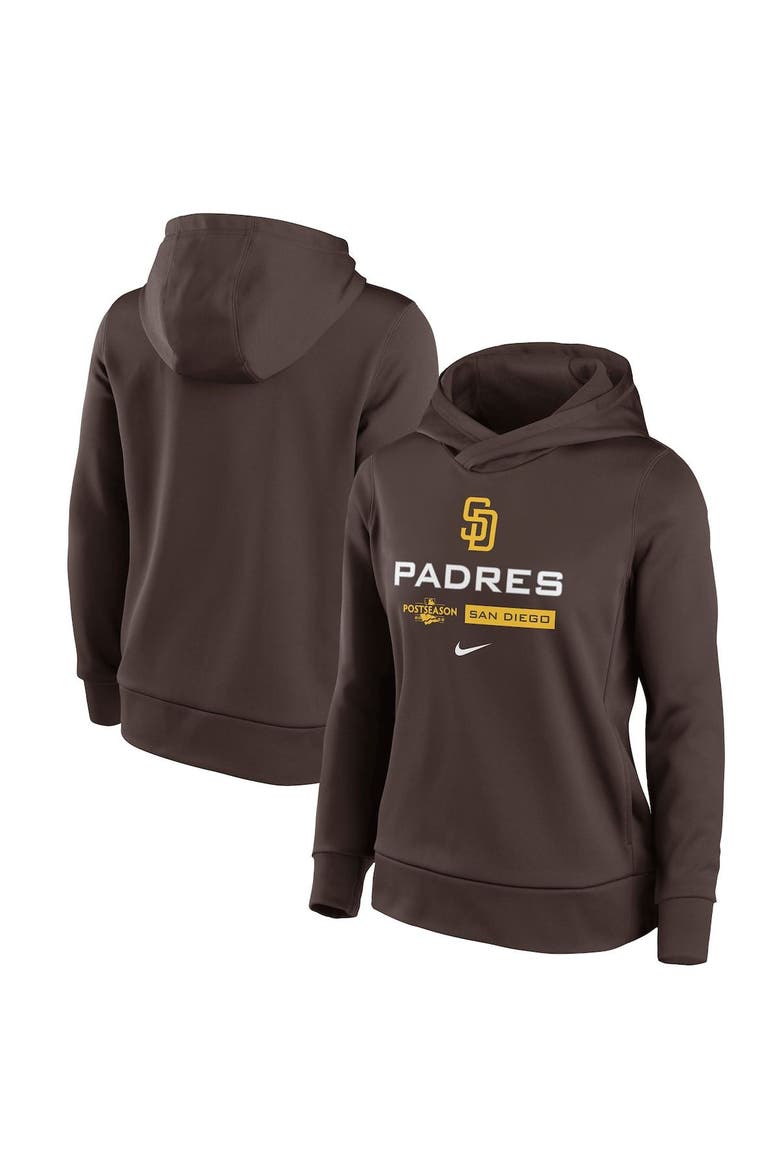 Women's Nike Brown San Diego Padres 2022 Postseason Authentic Collection Dugout Pullover Hoodie, Main, color, Brown