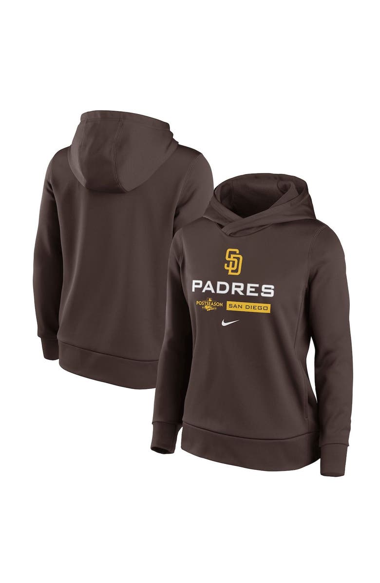 Nike Women's Nike Brown San Diego Padres 2022 Postseason Authentic Collection Dugout Pullover Hoodie, Main, color,