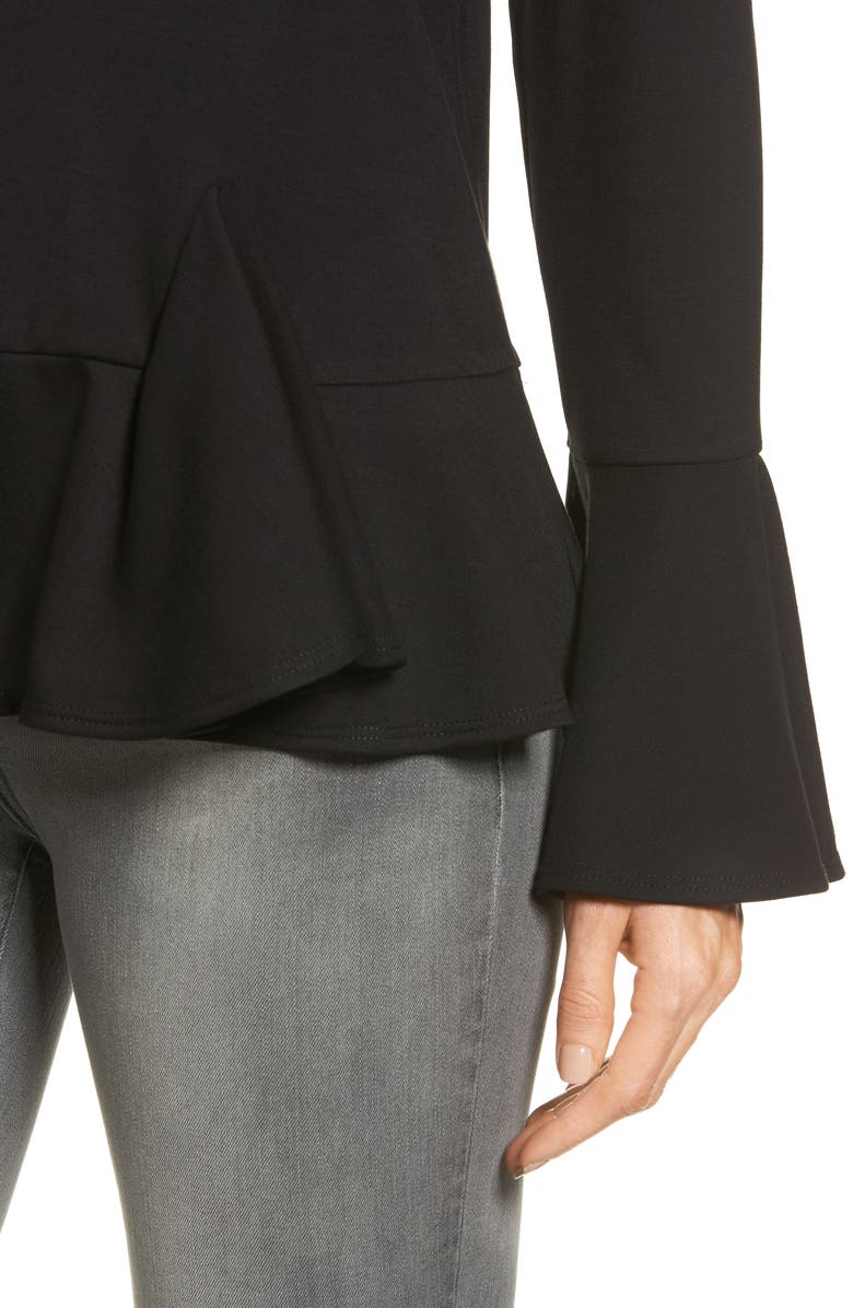 GIBSONLOOK Gibson Ruffle Hem Bell Sleeve Top, Alternate, color,