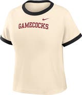 Nike Women's Nike Natural South Carolina Gamecocks Ringer Modest Cropped T-Shirt