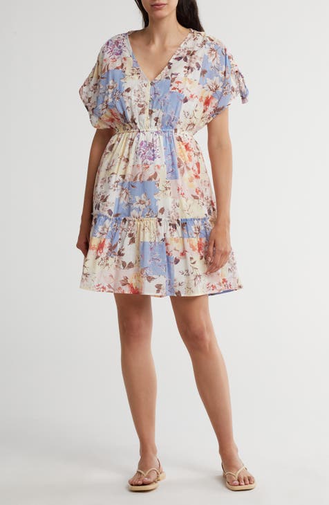 Mixed Floral Cotton Babydoll Dress