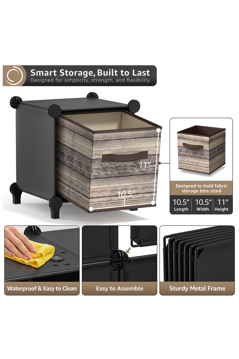 Four-Cube Storage Organizer, Alternate, color, BLACK