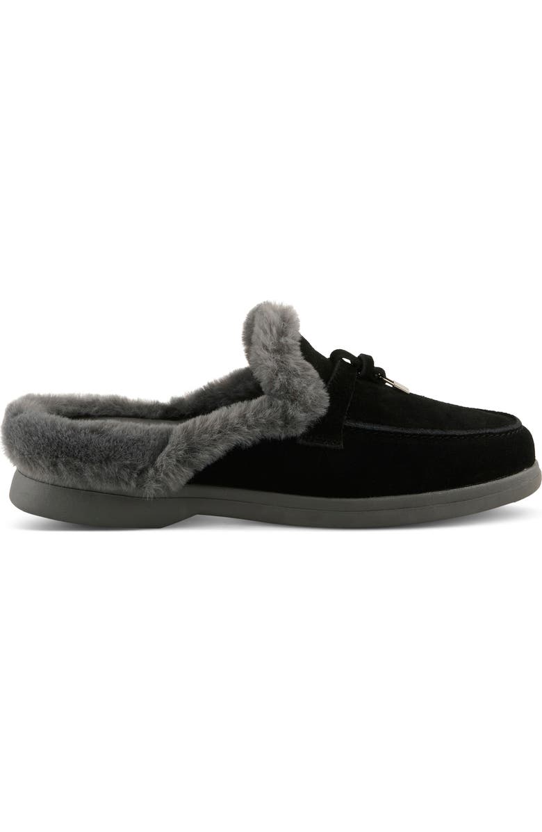 Spring Step Gistel Faux Fur Trim Mule, Alternate, color, Black Suede