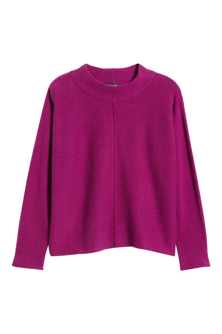 Dolman Sleeve Organic Cotton & Recycled Cashmere Sweater, Alternate, color, BERRY BLOOM