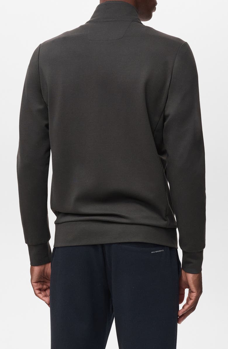 MANGO Regular Fit Performance Mock Neck Zip Sweatshirt, Alternate, color, Dark Green