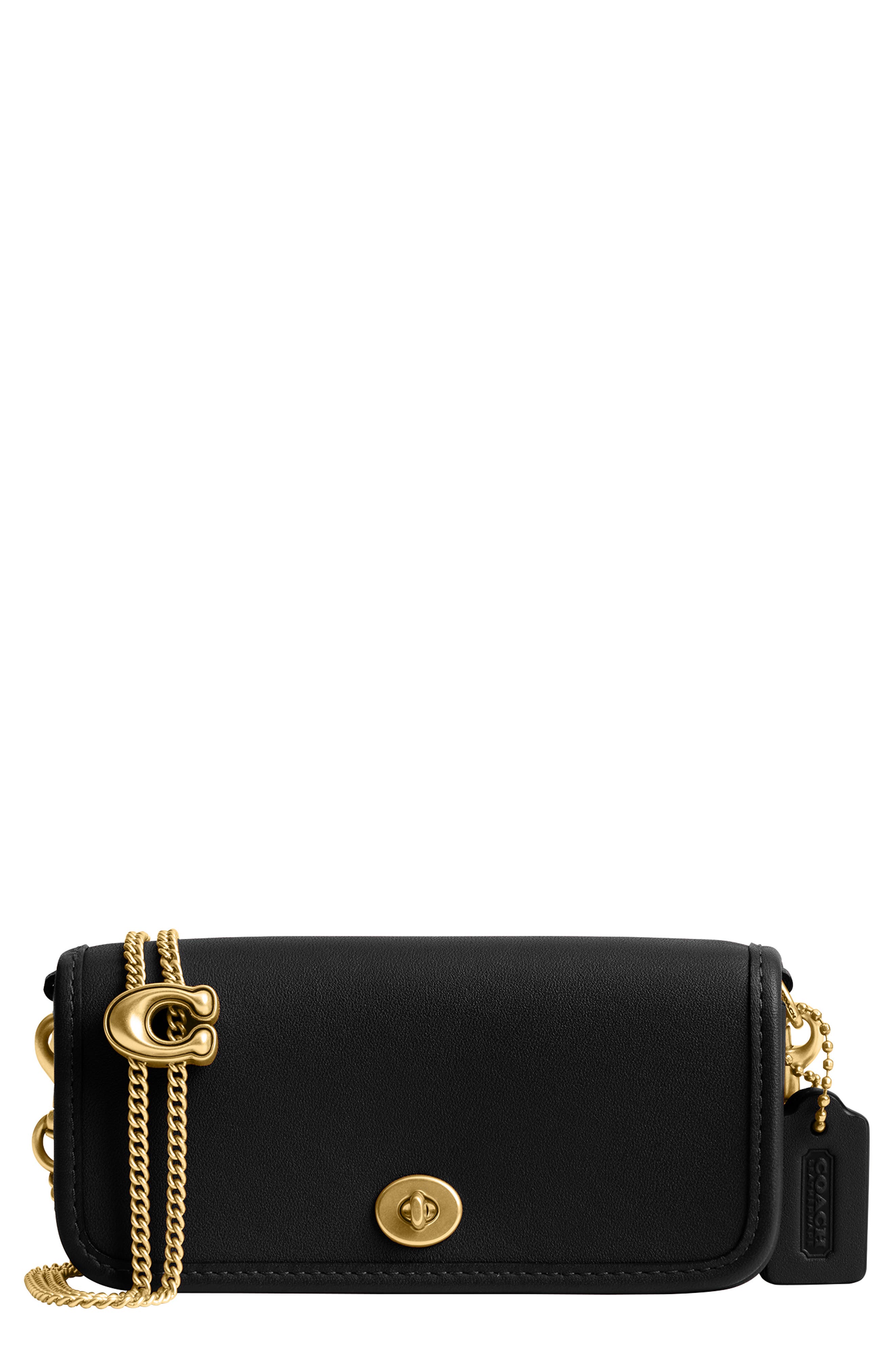 COACH Dinky 14 Leather Crossbody Bag, Main, color, 