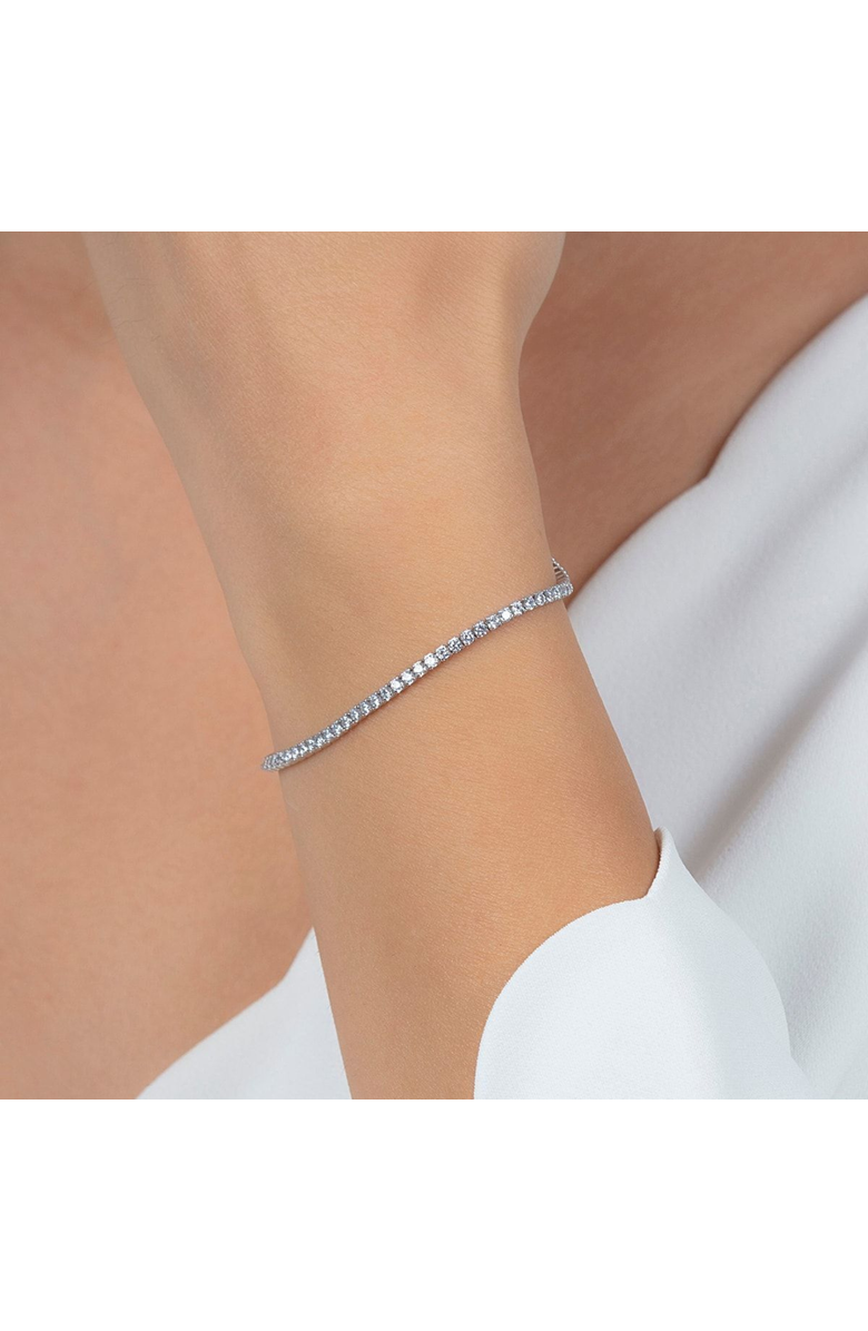 Spero London Sterling Silver 2mm Fine Tennis Bracelet, Alternate, color, Silver