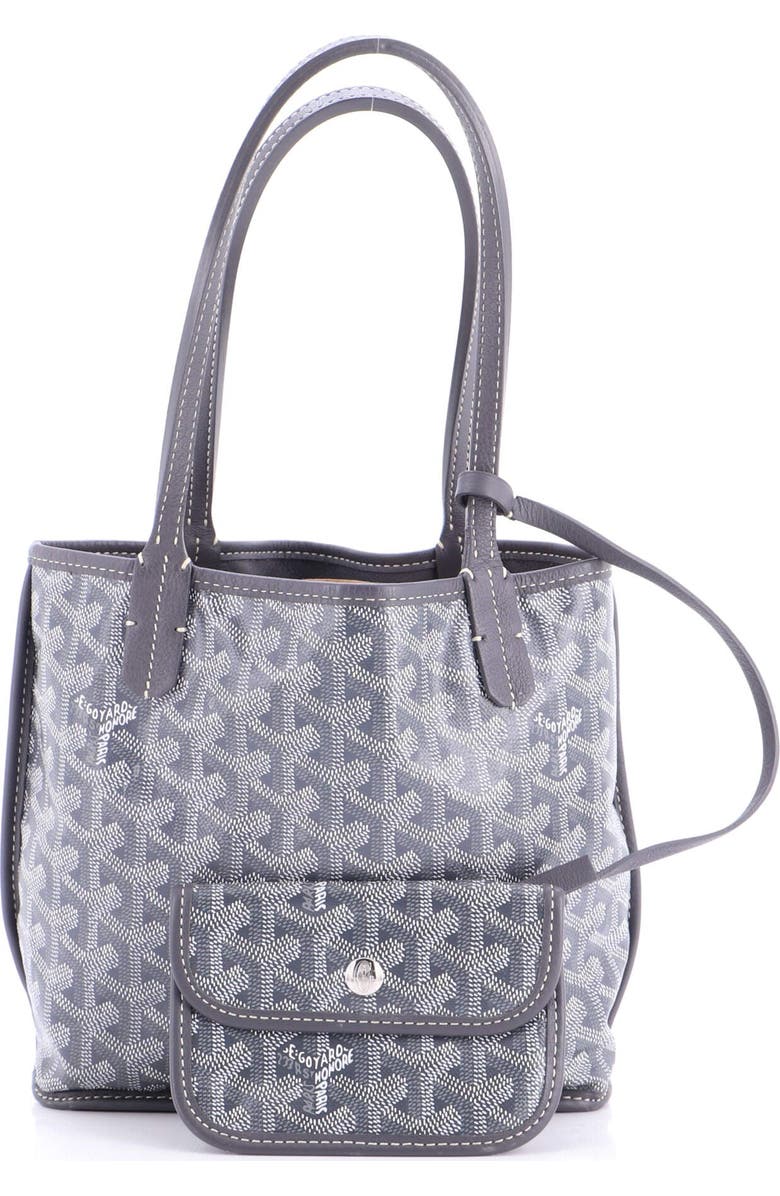 Pre-Owned Goyard Anjou Reversible Tote Coated Canvas Mini, Alternate, color, Gray