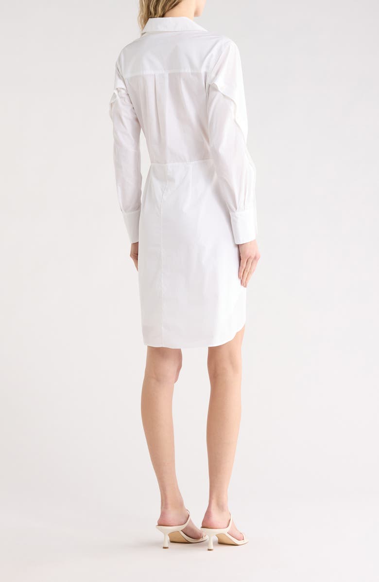 Derek Lam Tie Waist Cotton Shirtdress, Alternate, color, White