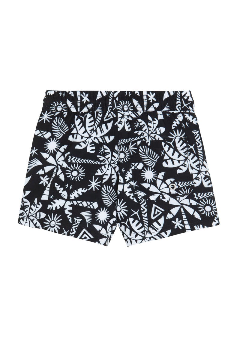Gottex Kids Boys 2 Match Drawstring Swim Shorts, Alternate, color, Black- White