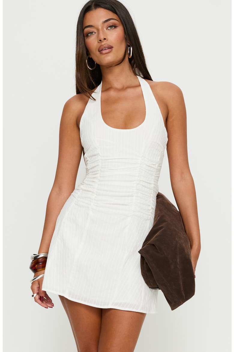Silver Springs Cotton Halter Minidress, Alternate, color, WHITE