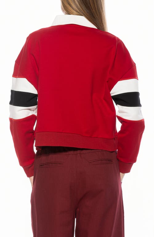 Alexia Admor Lucian Branded Rugby Polo Sweatshirt In Animal Print