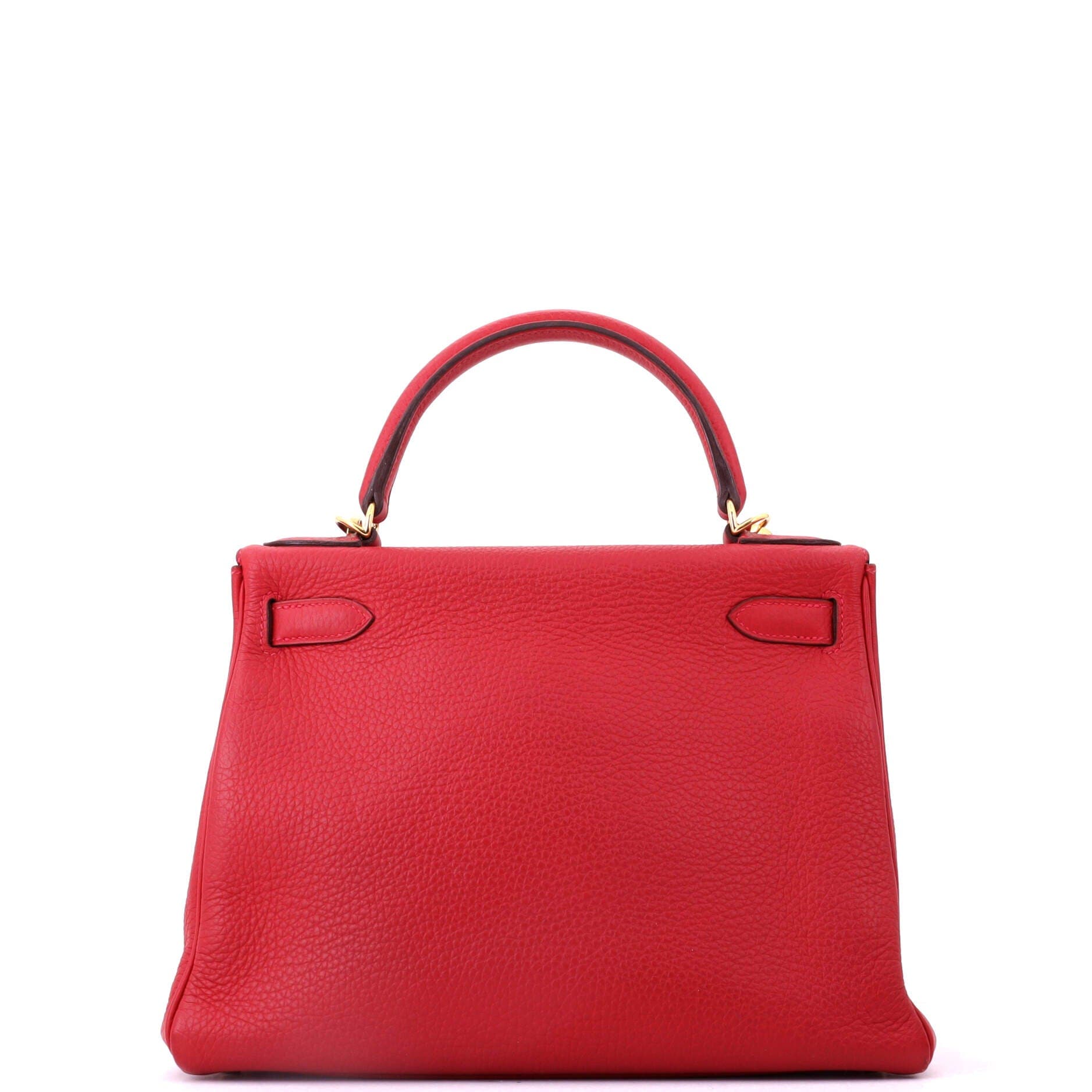 Pre-Owned Hermes Kelly Handbag Red Clemence with Gold Hardware 28, Alternate, color, Rouge Vif