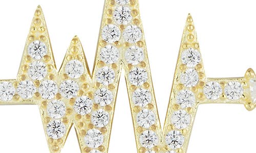 Sphera Milano Pavé Cz Heartbeat Pendant Necklace In Gold