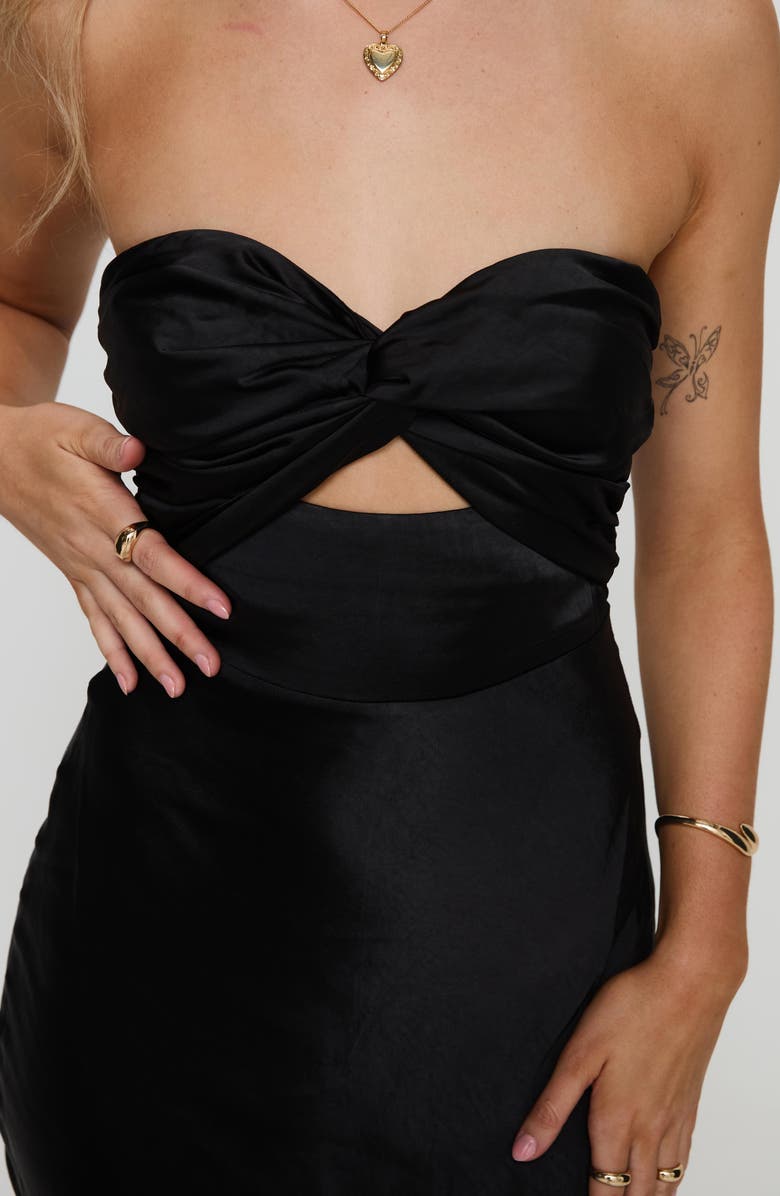 Princess Polly Ahna Cutout Detail Strapless Maxi Dress, Alternate, color, Black