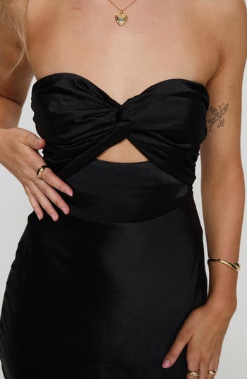 Ahna Cutout Detail Strapless Maxi Dress
