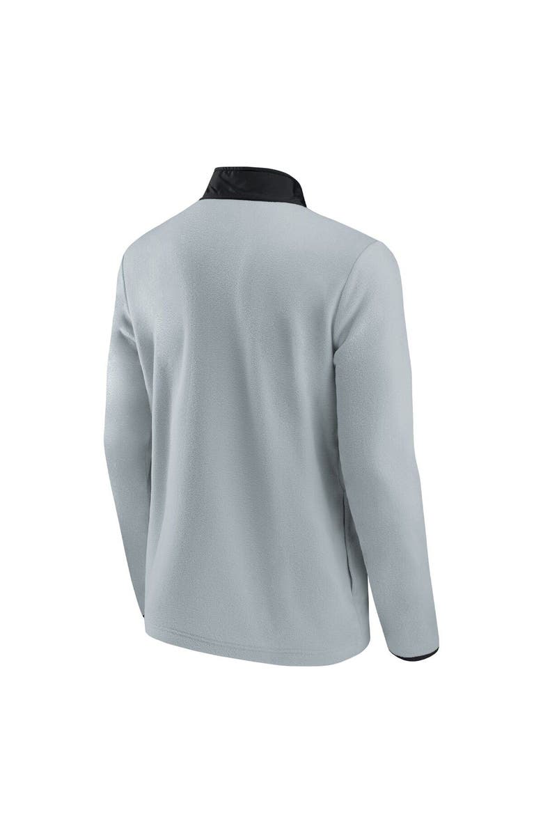 FANATICS Men's Fanatics Branded Gray/Black Boston Bruins Omni Polar Fleece Quarter-Snap Jacket, Alternate, color, 