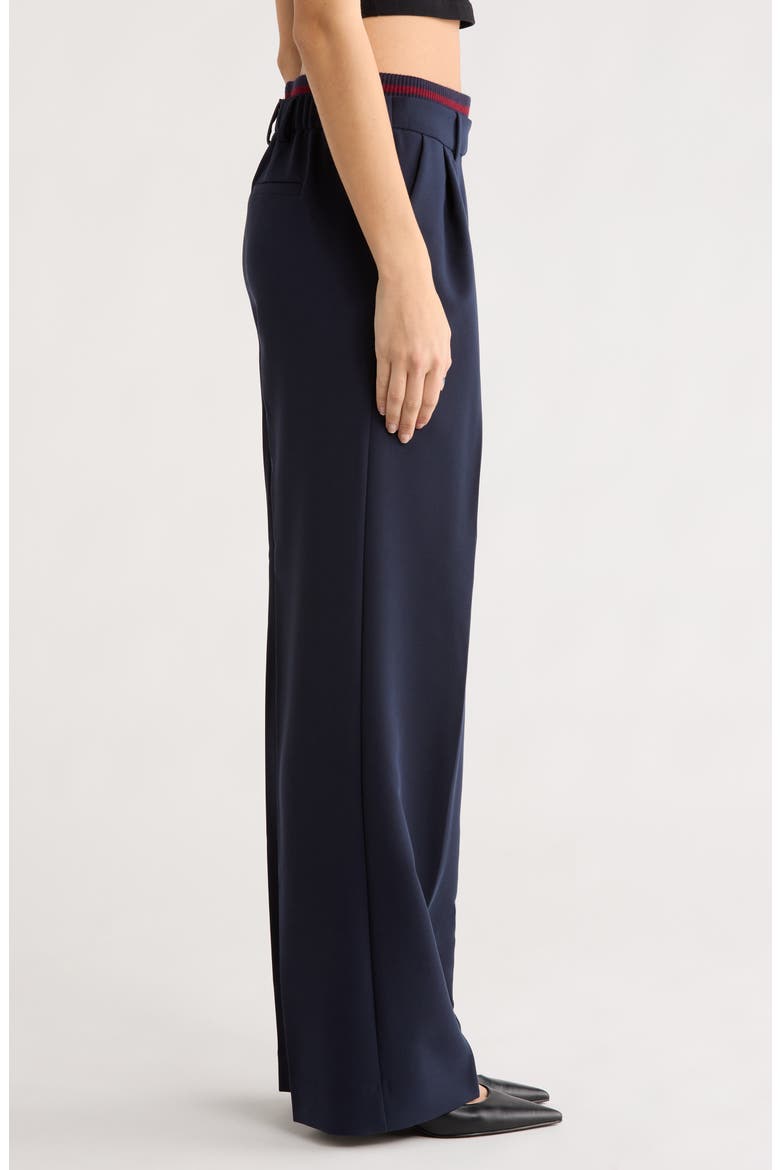 The Varsity Wide Leg Pants, Alternate, color, NAVY/ VINO