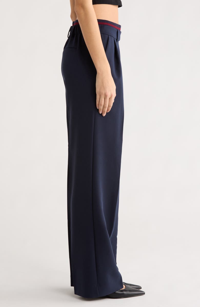 Favorite Daughter The Varsity Wide Leg Pants, Alternate, color, Navy/ Vino
