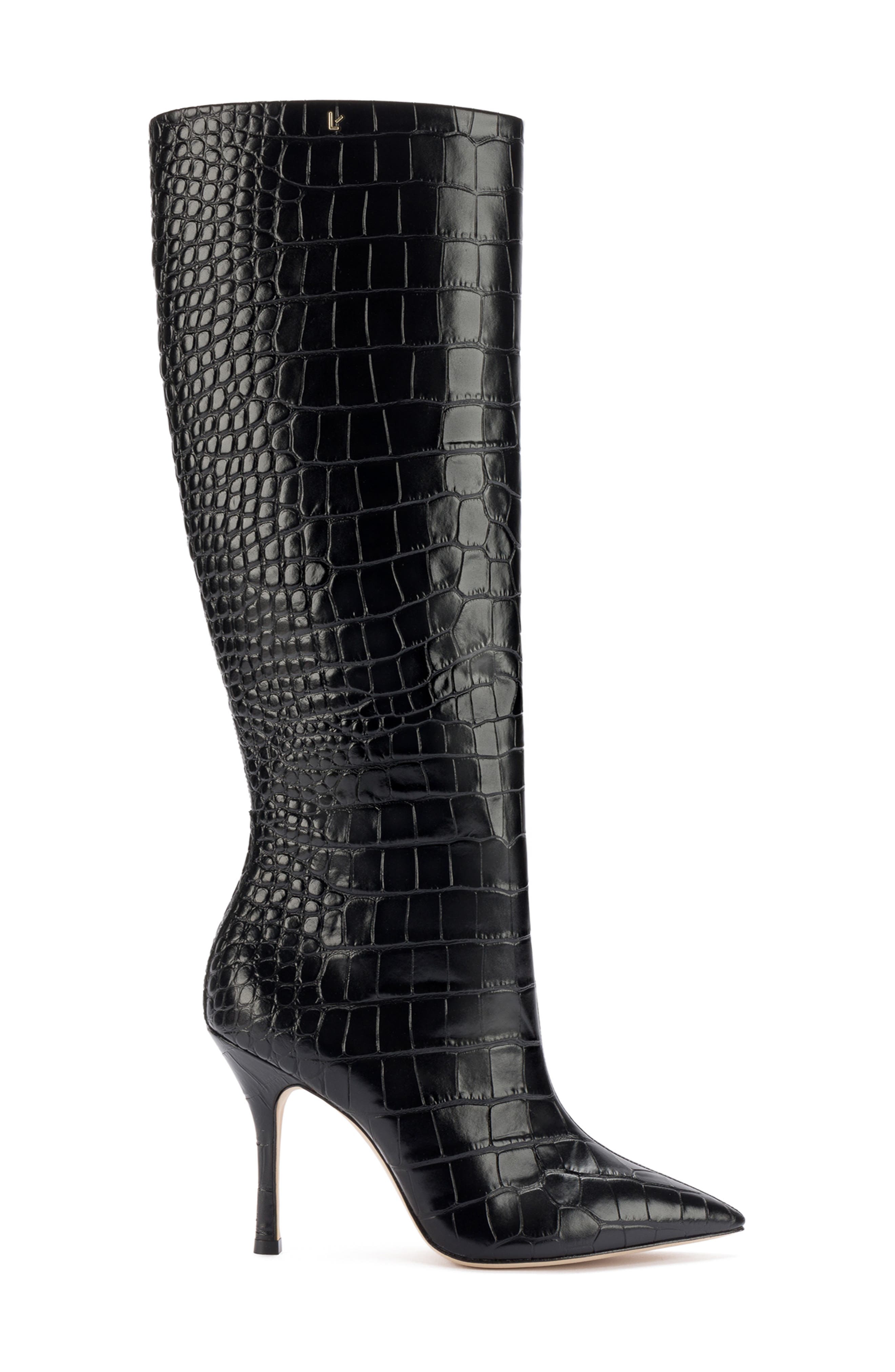 Larroudé Kate Pointed Toe Knee High Boot, Alternate, color, 