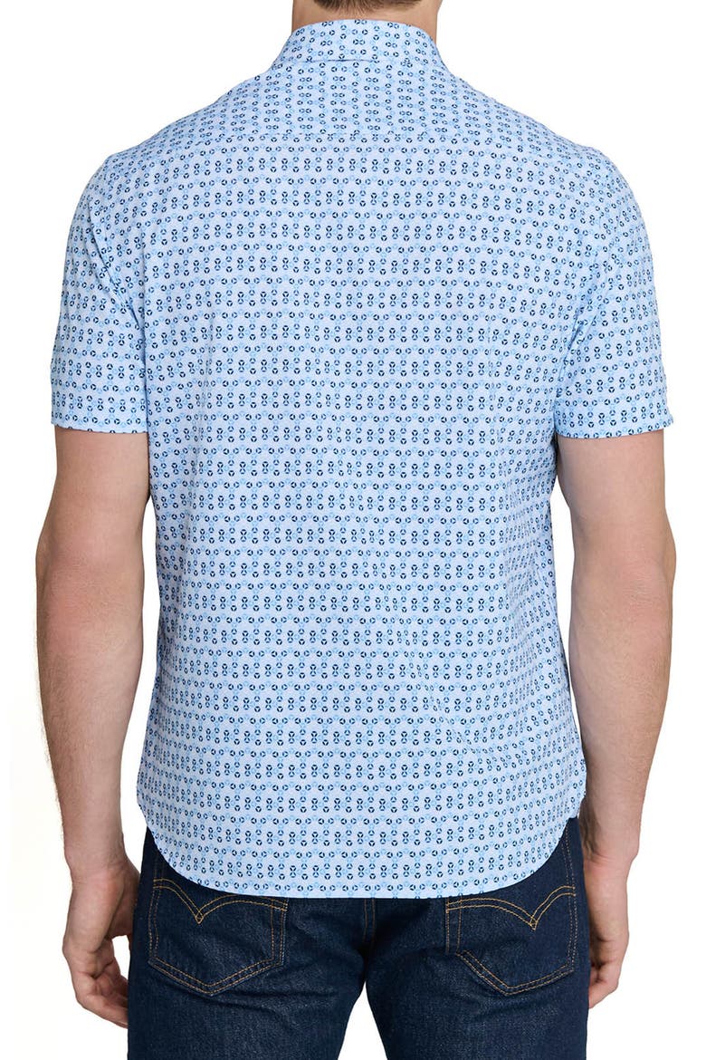 Slim Fit Circle Geo Performance Short Sleeve Shirt, Alternate, color, LIGHT BLUE/NAVY