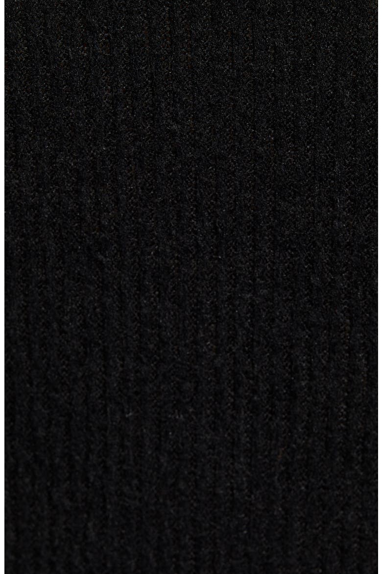 Ribbed V-Neck Bodysuit, Alternate, color, BLACK