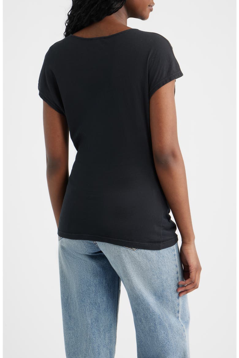 Gabbie Side Cotton Top, Alternate, color, BLACK
