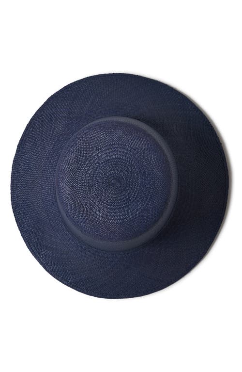 Brixton Lopez Panama Straw Bucket Hat In Navy
