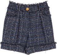 Balmain Pleated Tweed Shorts
