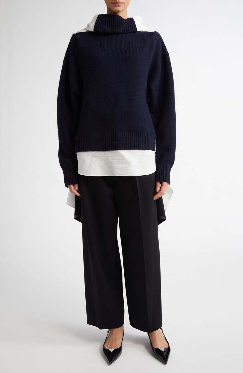 Undercover Alpaca & Wool Sweater with Cotton Poplin Shirt Combo, Alternate, color,