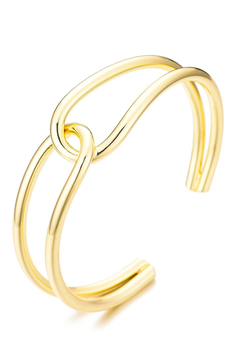Overlapping Cuff Bracelet, Alternate, color, GOLD
