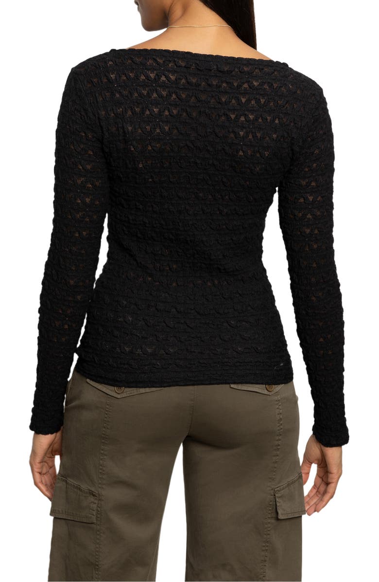 Sanctuary Stretch Mesh Boat Neck Top, Alternate, color, 