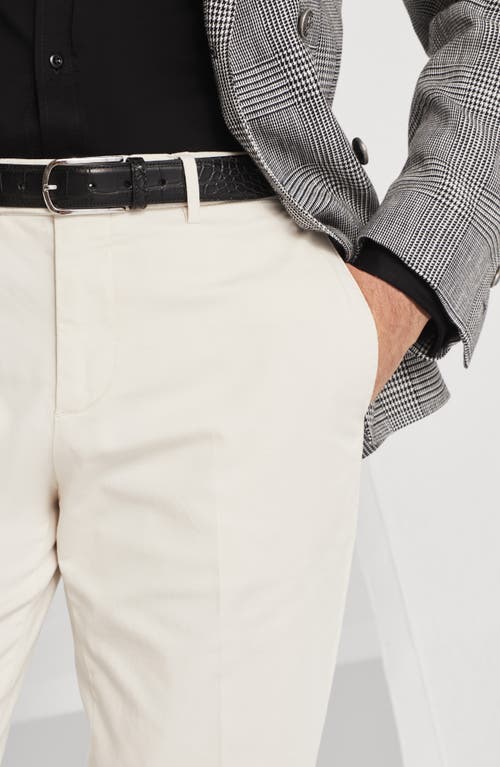 Brunello Cucinelli Gabardine Garment Dyed Trousers In Off-white