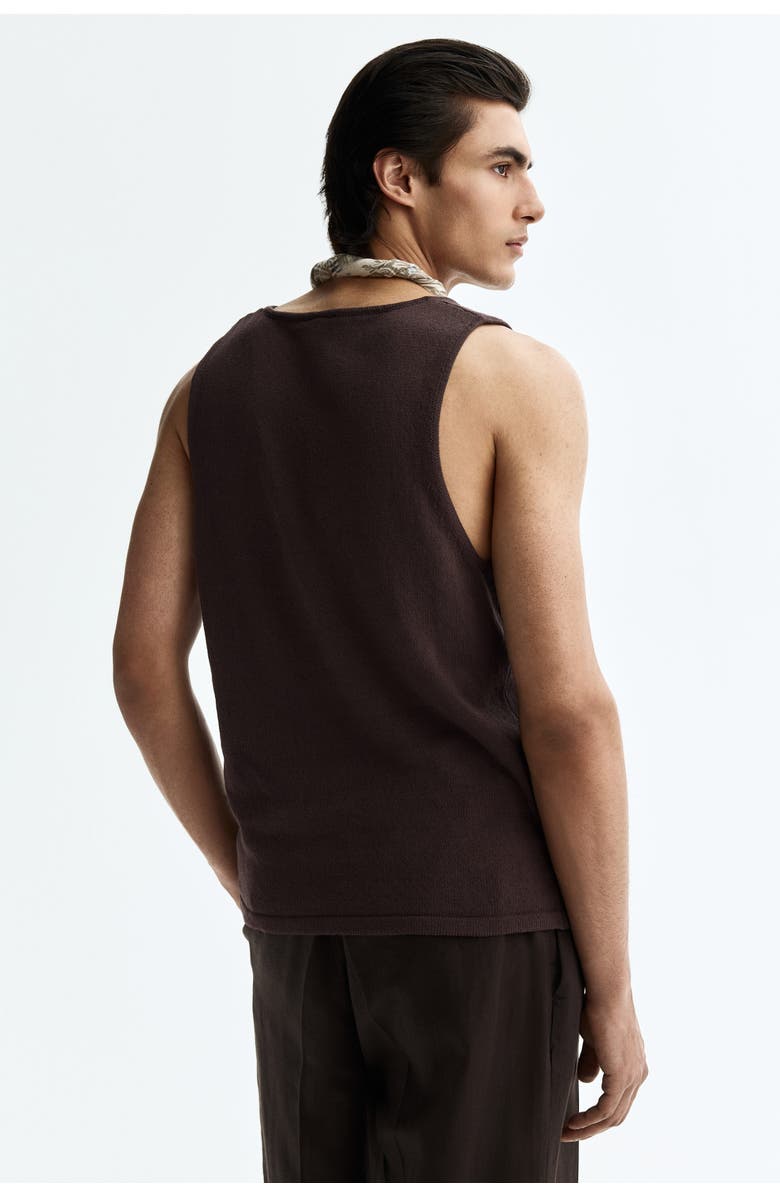 H&M Regular-fit knit tank top, Alternate, color, Dark Brown